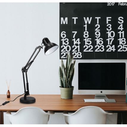 Stolna lampa s kopčom 2 u 1 1xE27/60W/230V crna