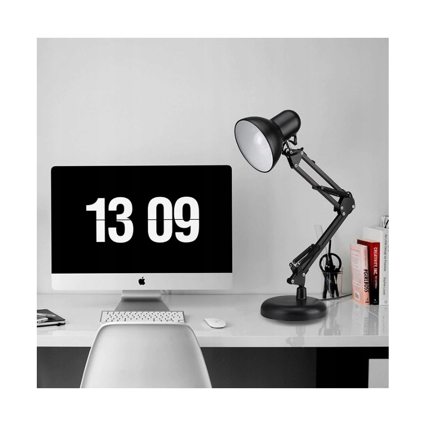 Stolna lampa s kopčom 2 u 1 1xE27/60W/230V crna