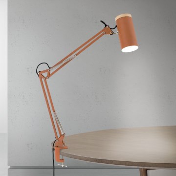 Stolna lampa s kopčom GILI 1xE27/40W/230V ciglasto crvena