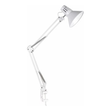 Stolna lampa s kopčom WORKER 1xE27/10W/230V bijela