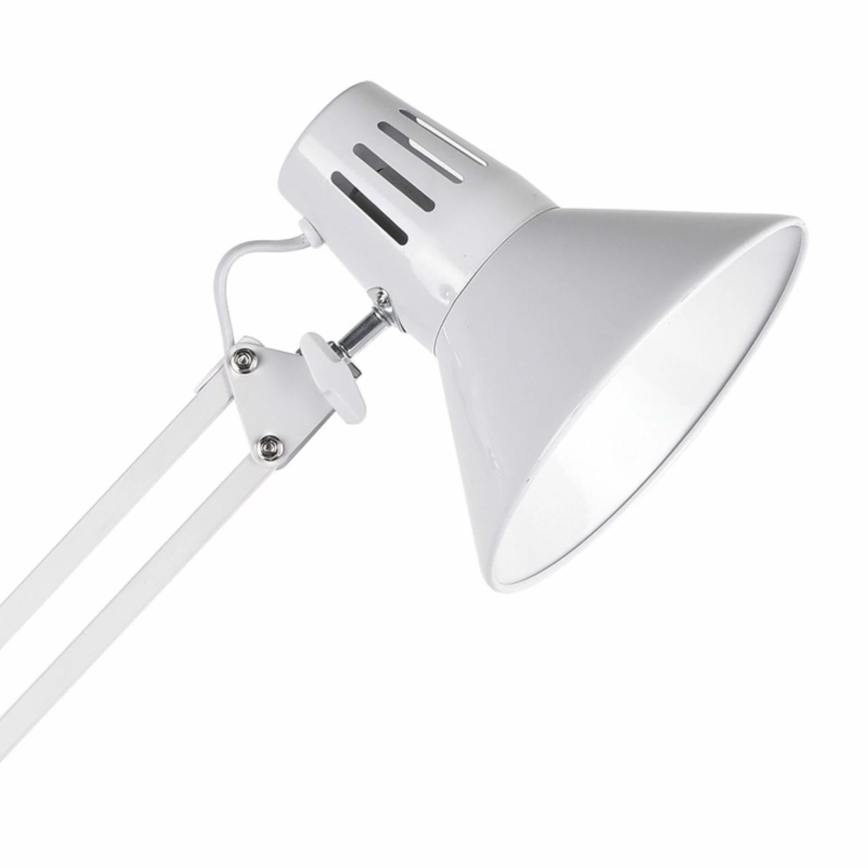 Stolna lampa s kopčom WORKER 1xE27/10W/230V bijela
