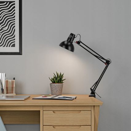 Stolna lampa s stezaljkom 1xE27/60W/230V crna