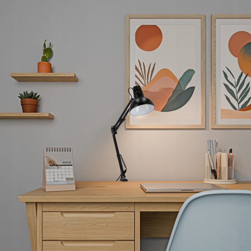 Stolna lampa s stezaljkom 1xE27/60W/230V crna