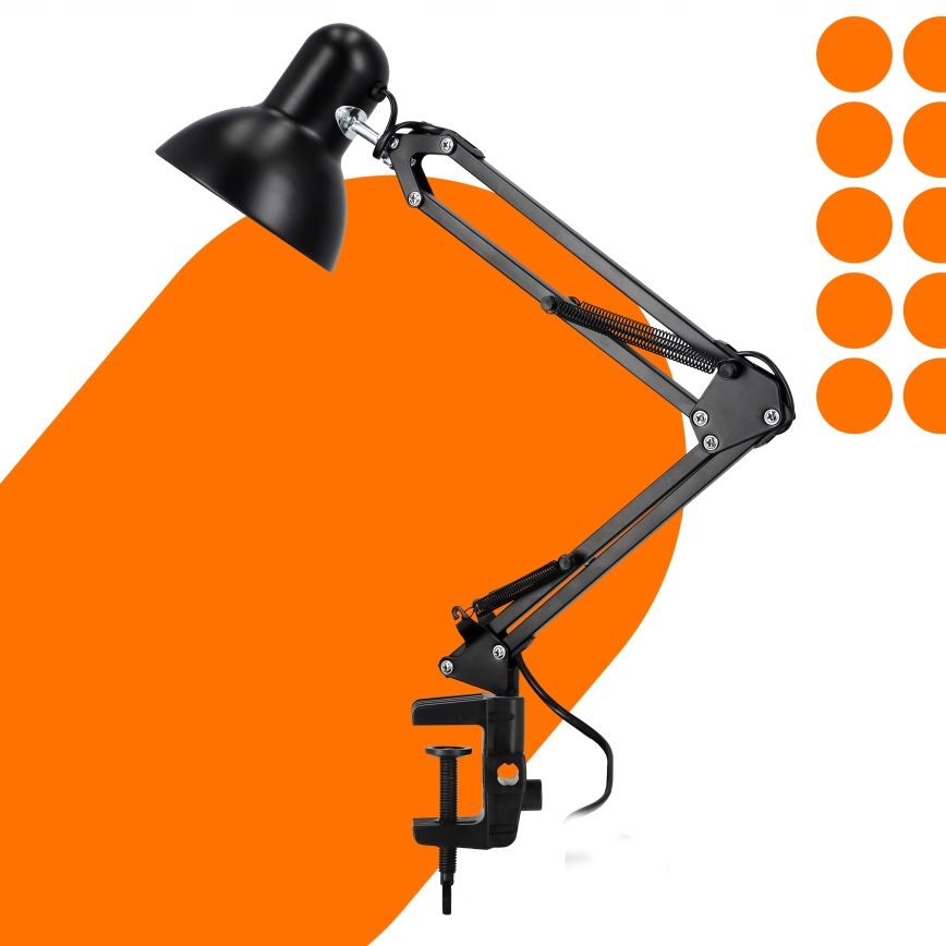 Stolna lampa s stezaljkom 1xE27/60W/230V crna