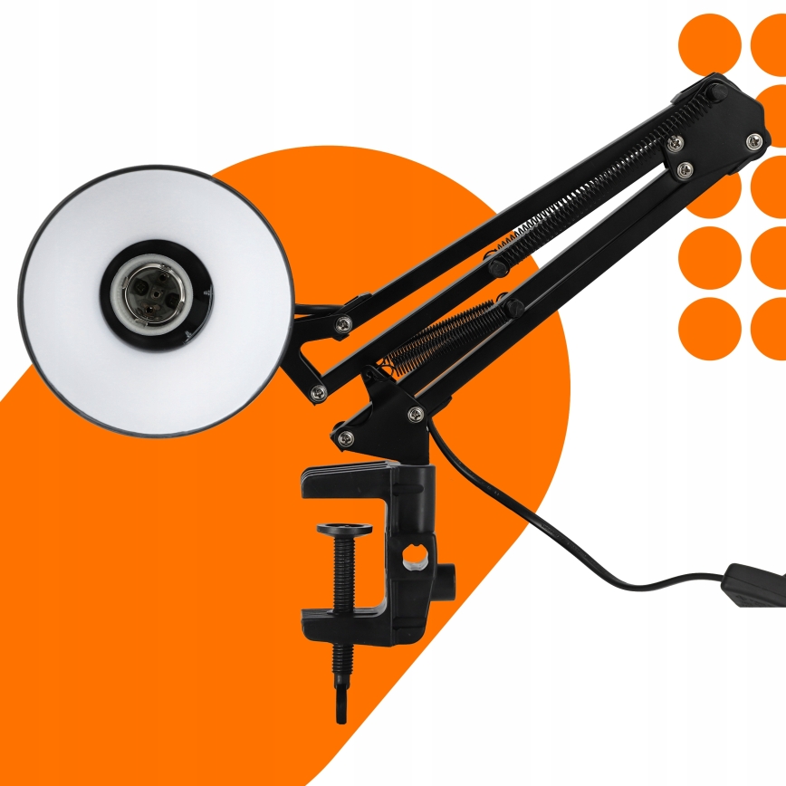 Stolna lampa s stezaljkom 1xE27/60W/230V crna