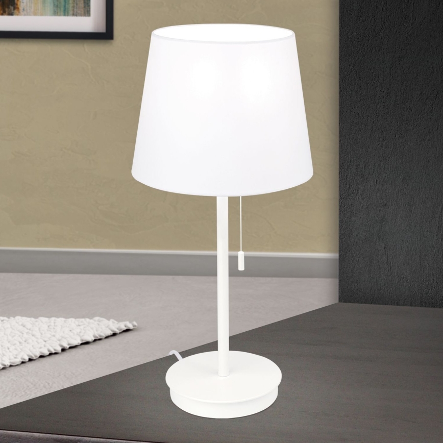 Stolna lampa s USB portom LUDWIG 1xE27/40W/230V 50 cm bijela