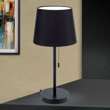 Stolna lampa s USB priključkom LUDWIG 1xE27/40W/230V 50 cm crna