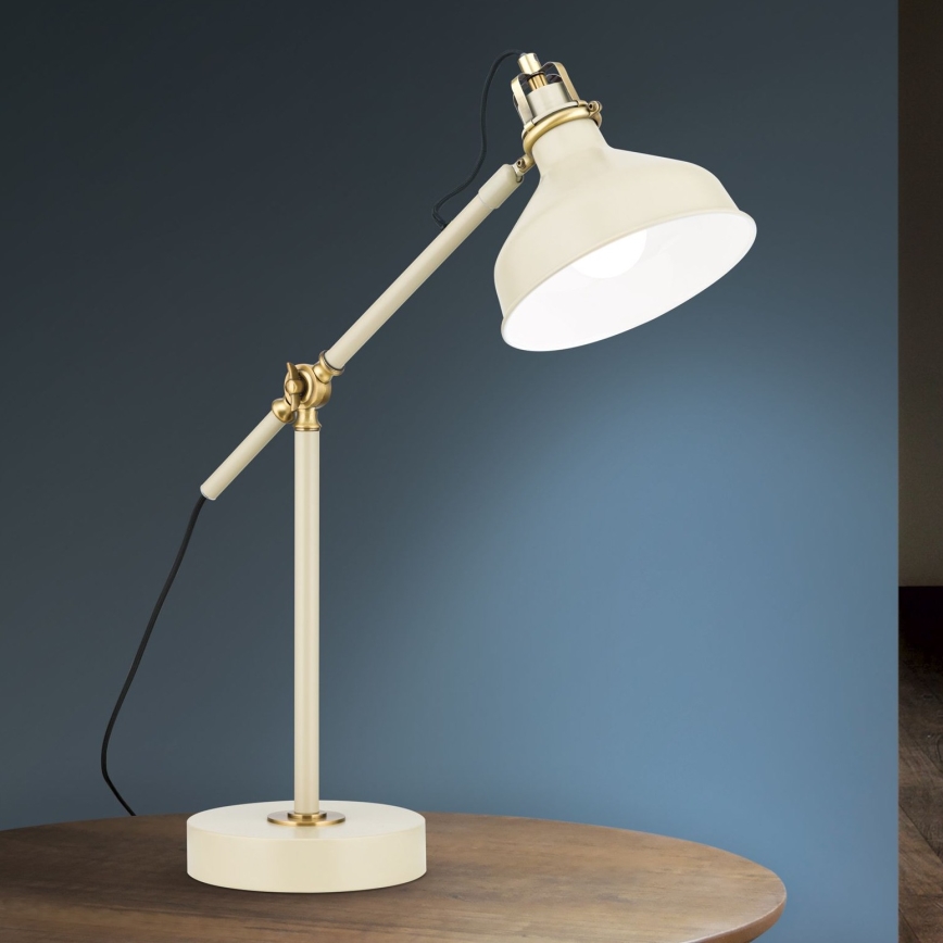 Stolna lampa SCHILLER 1xE27/40W/230V krem/bronca