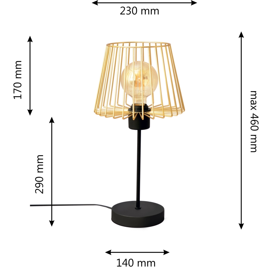 Stolna lampa TORRI 1xE27/15W/230V zlatna/crna