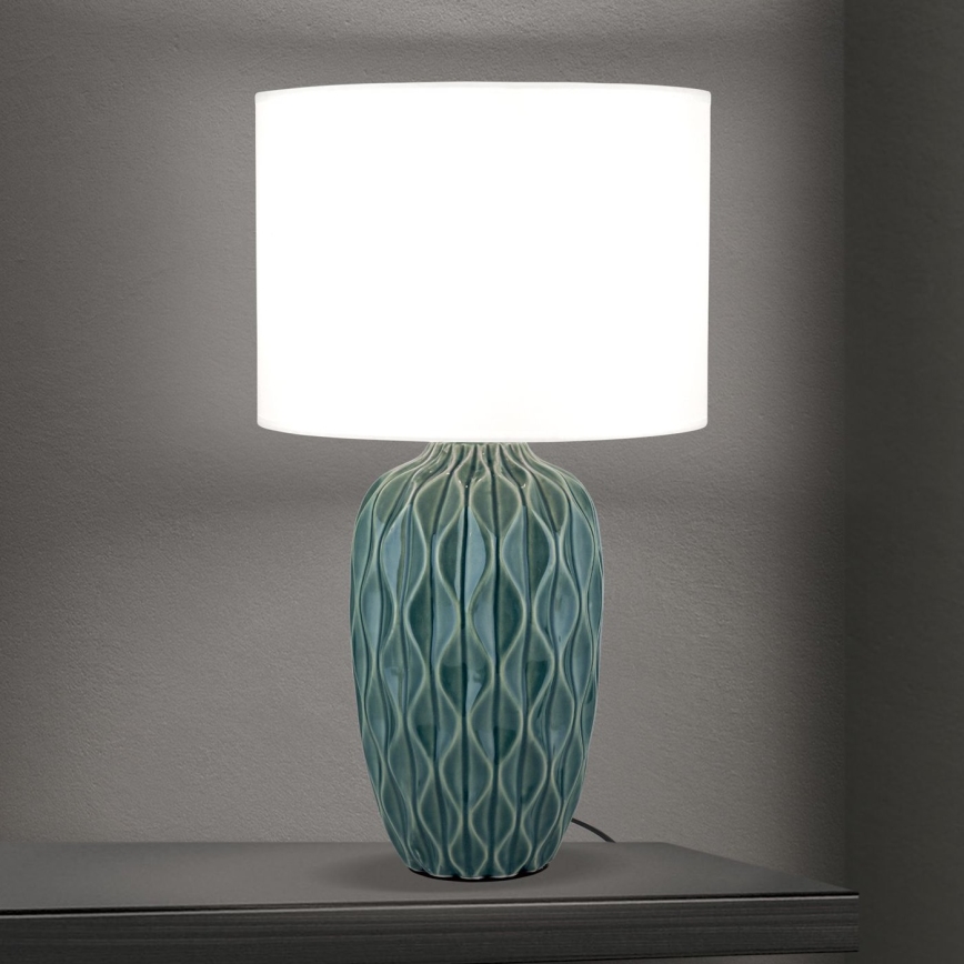 Stolna lampa TORTUGA 1xE27/40W/230V zelena/bijela