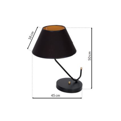 Stolna lampa VICTORIA 1xE27/60W/230V crna