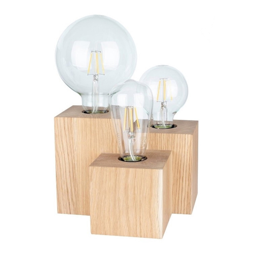 Stolna lampa VINCENT 3xE27/15W/230V hrast