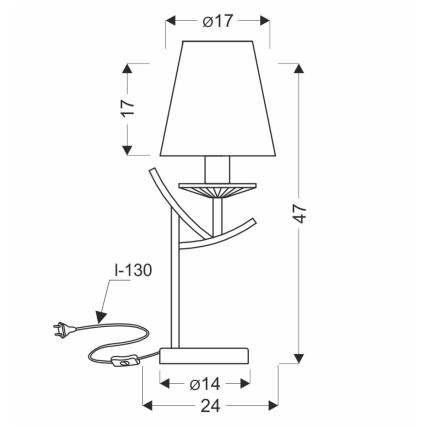 Stolna lampa VITORIA 1xE14/40W/230V žuta/mesing
