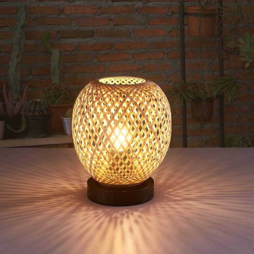Stolna lampa ZANZIBAR 1xE27/20W/230V pr. 18 cm bambus