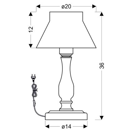 Stolna lampa ZEFIR 1xE27/40W/230V