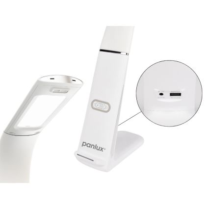 LED stolna lampa s podesivom svjetlinom, bežičnim punjenjem i senzorom pokreta LORD EVO LED/8W/230V 3000K/4500K/6000K bijela