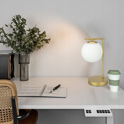 Stolna svjetiljka 1xE27/40W/230V zlatna/bijela