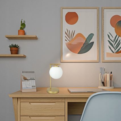 Stolna svjetiljka 1xE27/40W/230V zlatna/bijela