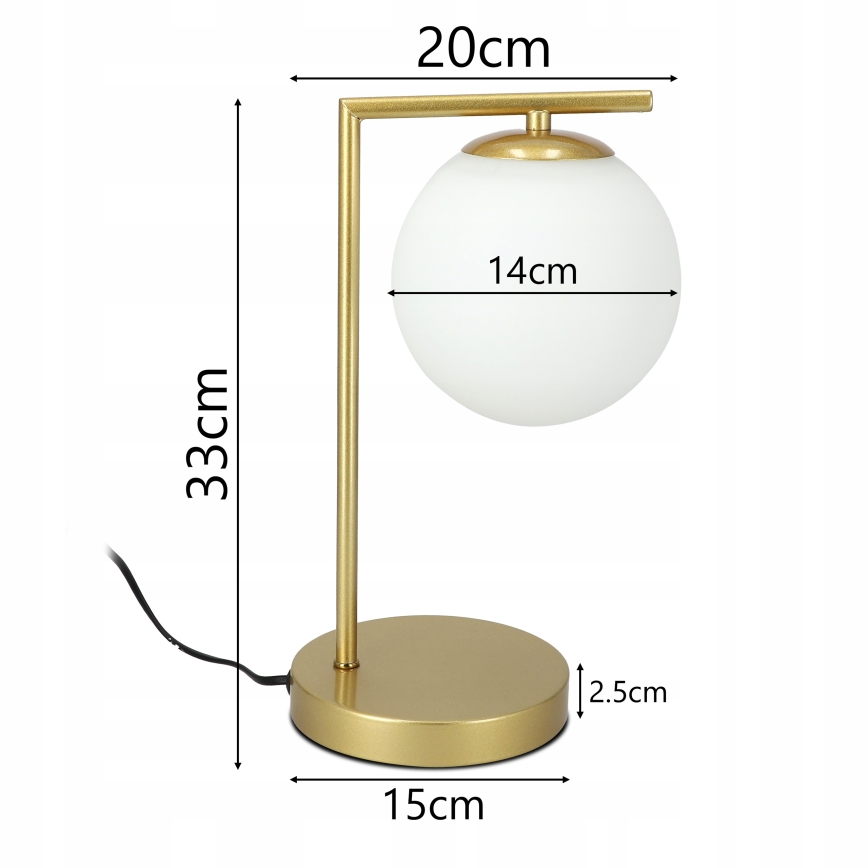 Stolna svjetiljka 1xE27/40W/230V zlatna/bijela