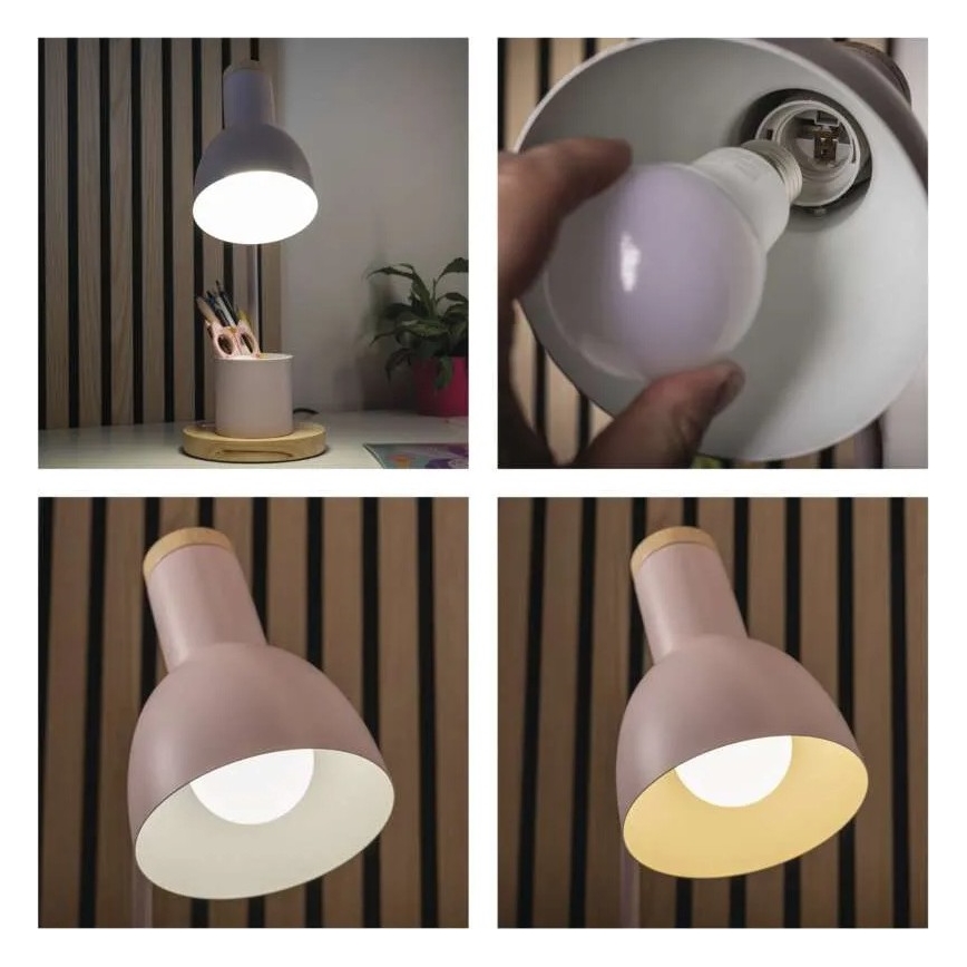 Stolna svjetiljka POPPY 1xE27/25W/230V ružičasta