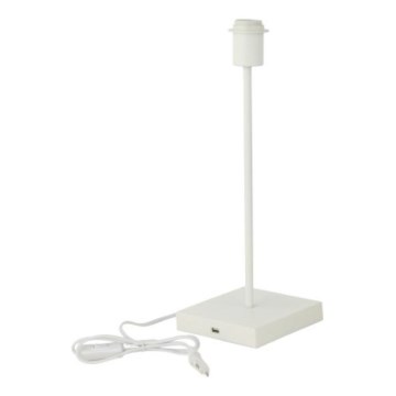 Stolna svjetiljka s USB priključkom 1xE27/15W/230V bijela