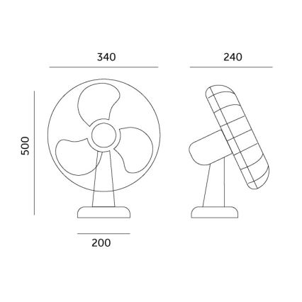 Stolni ventilator VIENTO 40W/230V crni