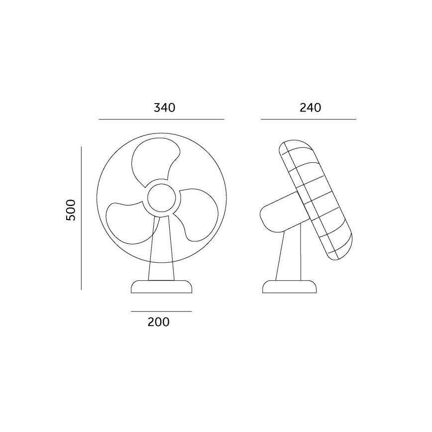 Stolni ventilator VIENTO 40W/230V crni