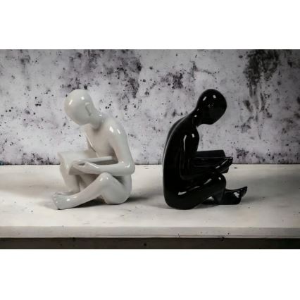 Stoper za knjige 17,5x13x14 cm crna/bijela