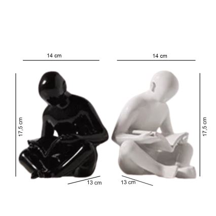 Stoper za knjige 17,5x13x14 cm crna/bijela