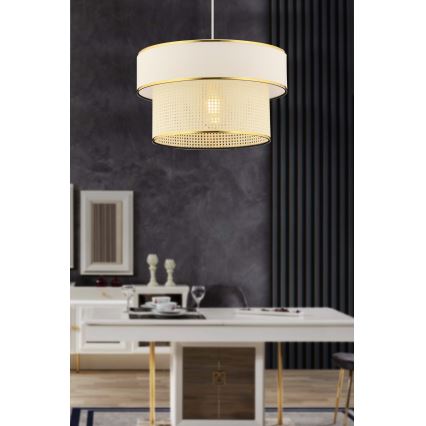 Stropna lampa na užetu ERO 1xE27/60W/230V kremasta/zlatna