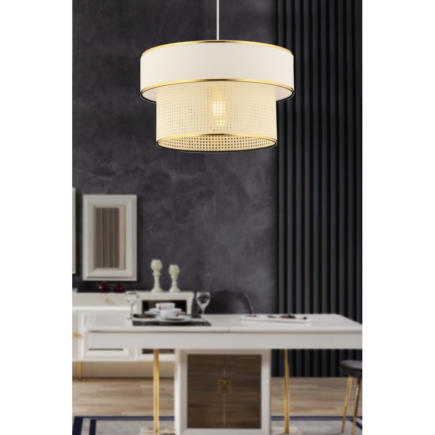 Stropna lampa na užetu ERO 1xE27/60W/230V kremasta/zlatna