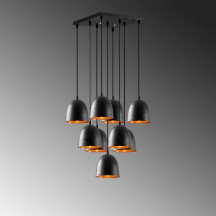 Stropna lampa TATTOO 9xE27/40W/230V crna