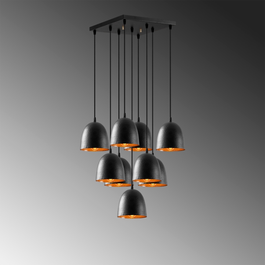 Stropna lampa TATTOO 9xE27/40W/230V crna