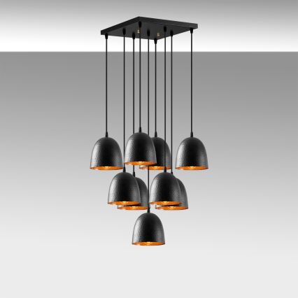 Stropna lampa TATTOO 9xE27/40W/230V crna