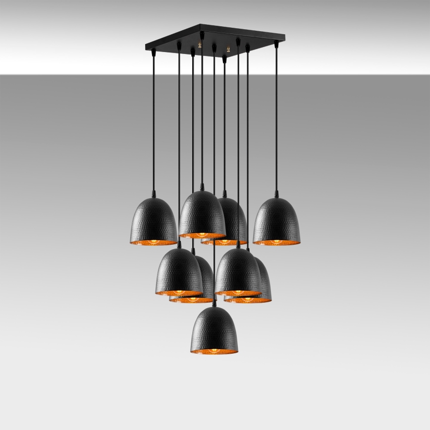 Stropna lampa TATTOO 9xE27/40W/230V crna