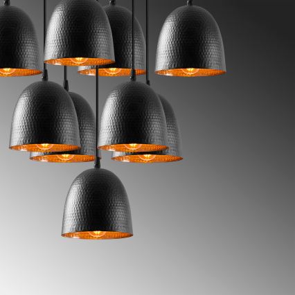 Stropna lampa TATTOO 9xE27/40W/230V crna