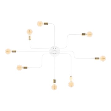 Stropna lampa TRUVA 8xE27/40W/230V bijela/zlatna