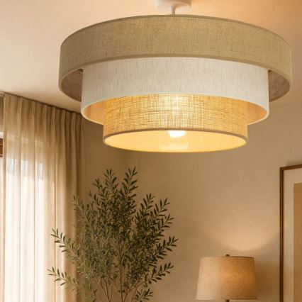 Stropna nadgradna svjetiljka WENTA 1xE27/60W/230V Ø 50 cm juta/krem