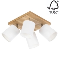 Stropna reflektorska svjetiljka APRILLIA 4xE27/25W/230V hrast/bijela – FSC certificirano