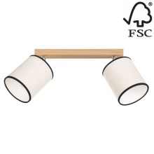 Stropna reflektorska svjetiljka BOHO 2xE27/25W/230V hrast – FSC certificirano