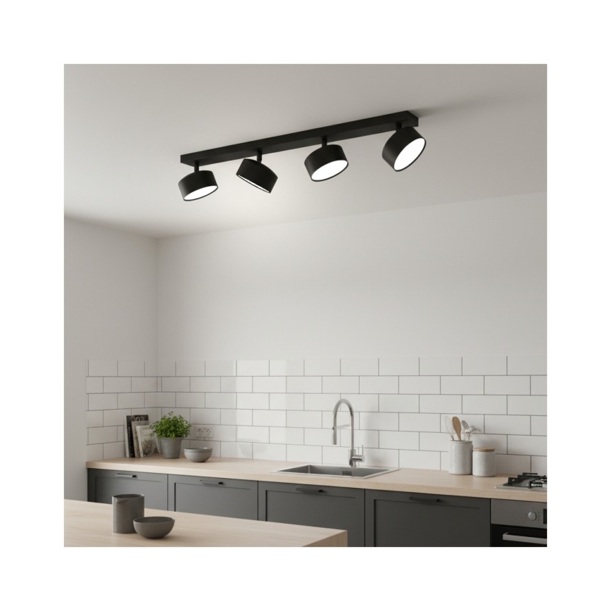 Stropna reflektorska svjetiljka LUNVIGO 4xGX53/35W/230V crna