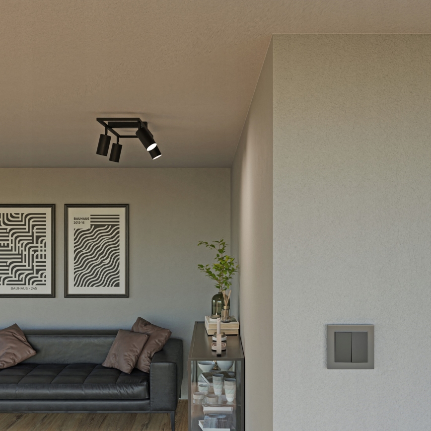 Stropna spot svjetiljka 4xGU10/30W/230V crna