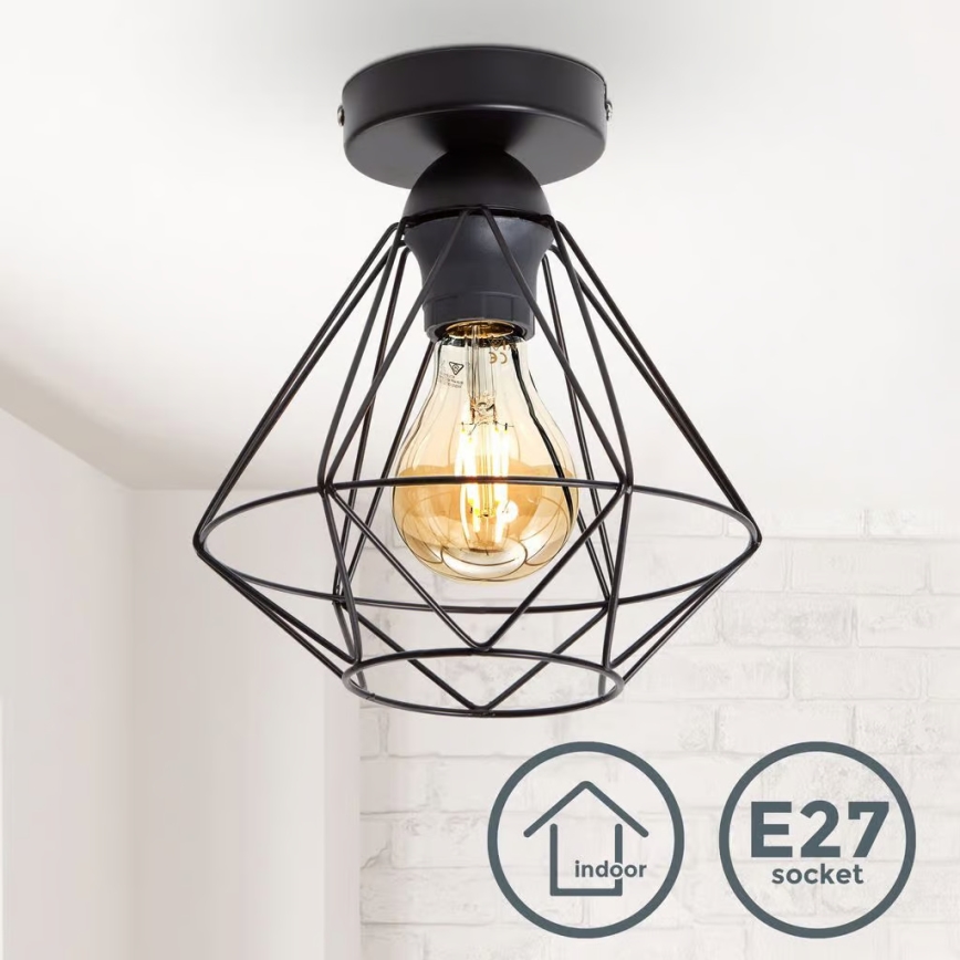Stropna svjetiljka 1xE27/40W/230V crna