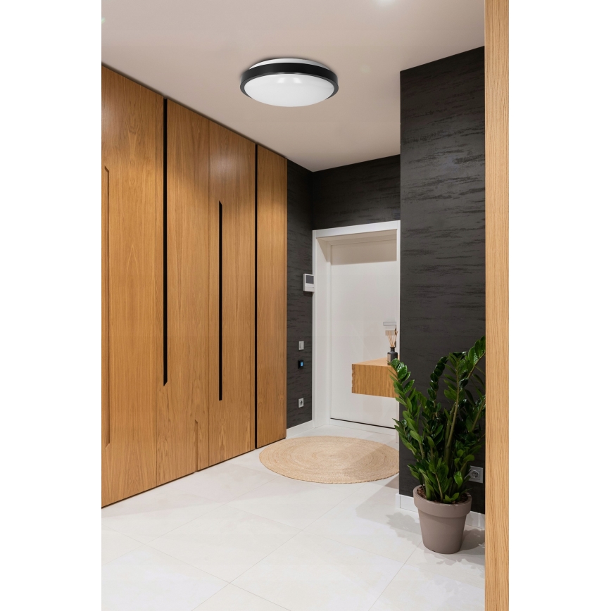 Stropna svjetiljka 2xE27/40W/230V promjer 29,5 cm crna