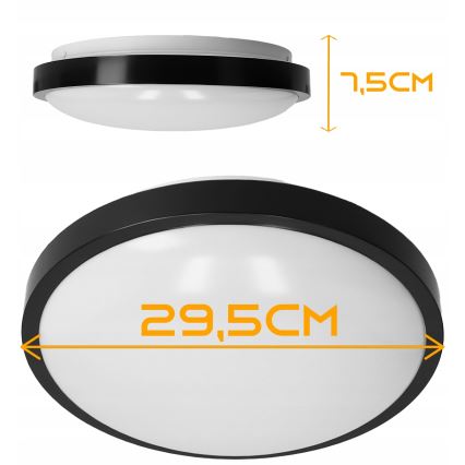 Stropna svjetiljka 2xE27/40W/230V promjer 29,5 cm crna