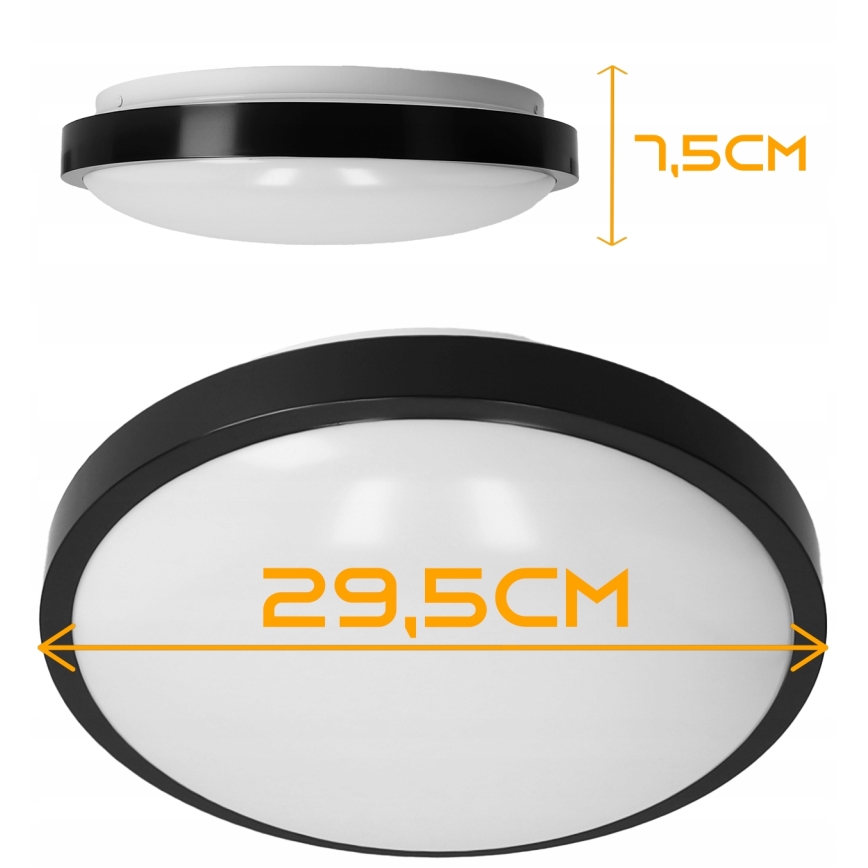 Stropna svjetiljka 2xE27/40W/230V promjer 29,5 cm crna