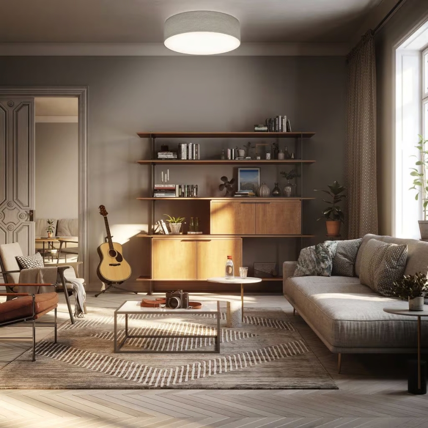 Stropna svjetiljka 2xE27/40W/230V, promjer 38 cm, bež