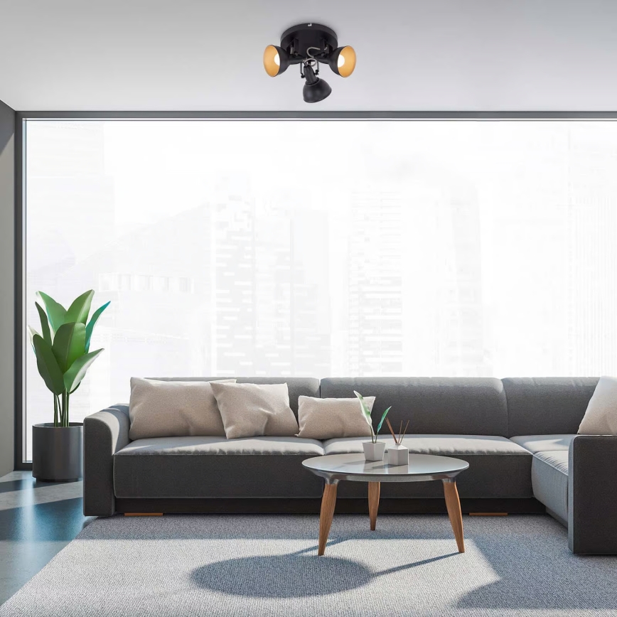 Stropna svjetiljka 3xE14/40W/230V crna