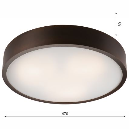 Stropna svjetiljka 3xE27/60W/230V bor