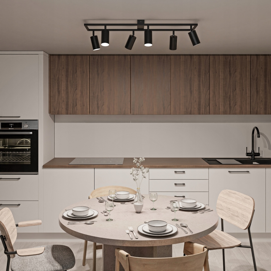 Stropna svjetiljka 6xGU10/30W/230V crna